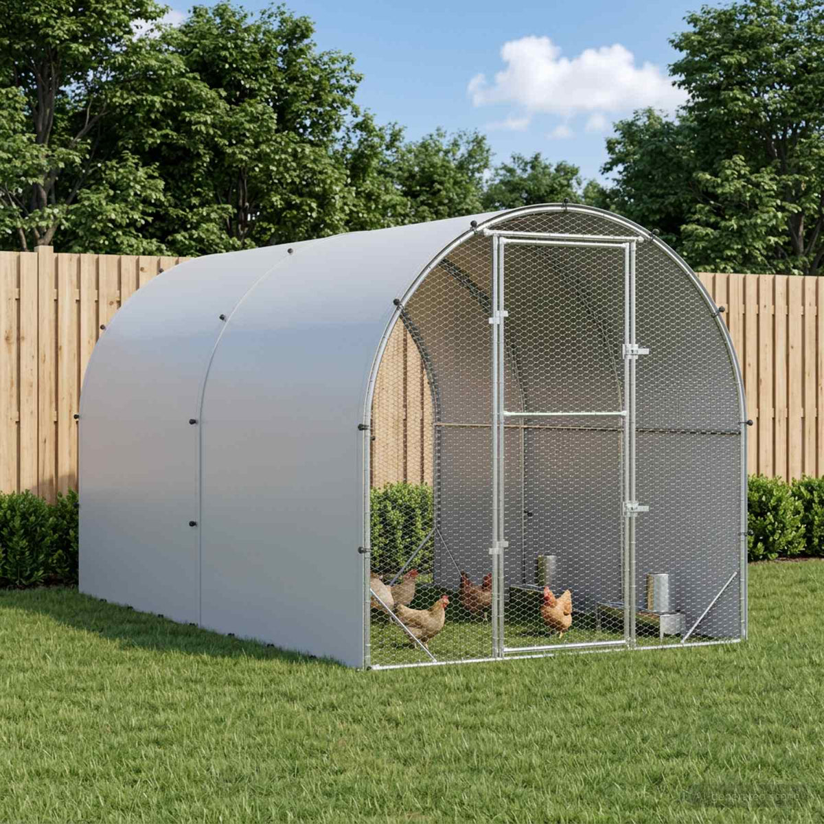 vidaXL Chicken Coop Silver 400 x 200 x 200 cm Galvanised Steel
