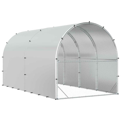 vidaXL Chicken Coop Silver 400 x 200 x 200 cm Galvanised Steel