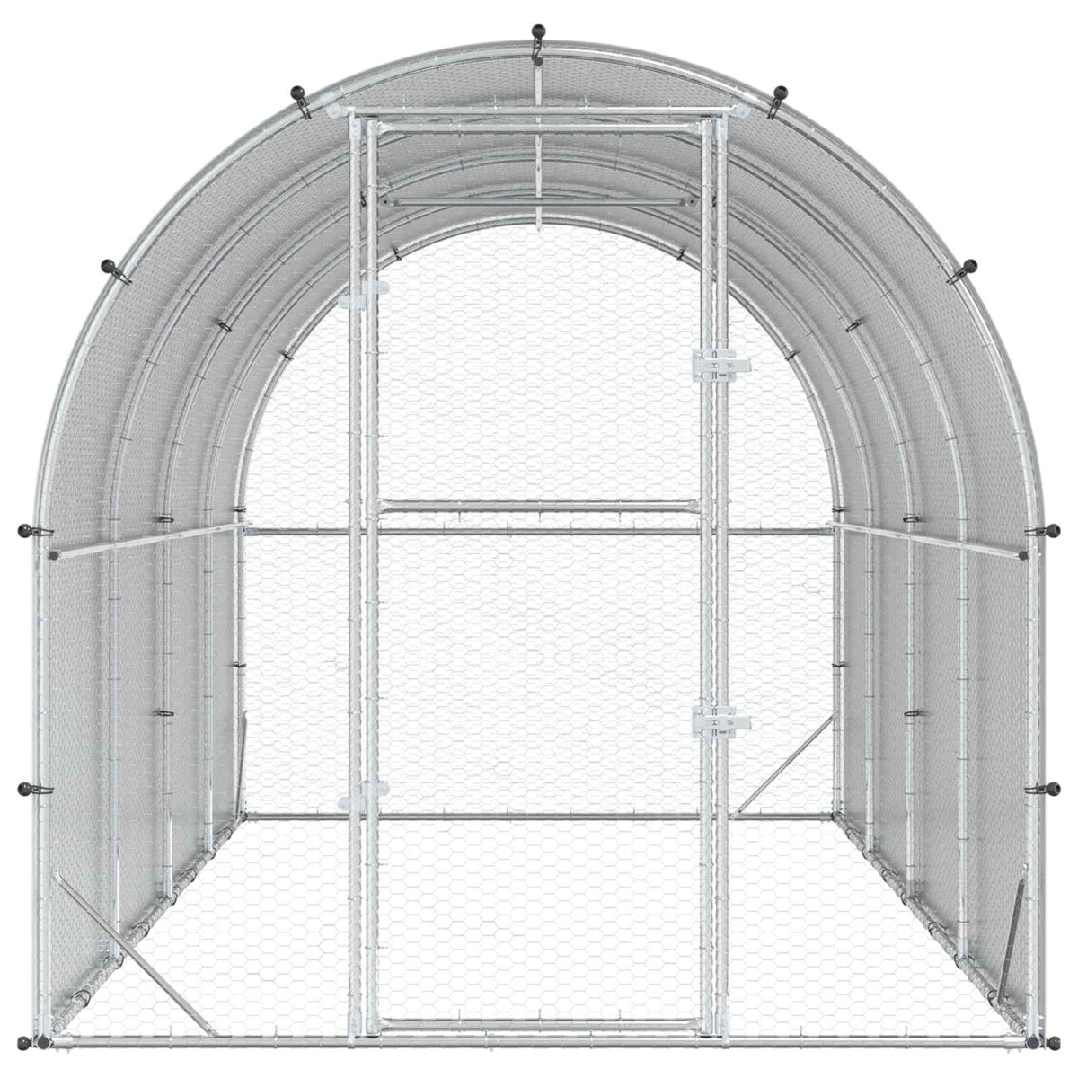 vidaXL Chicken Coop Silver 400 x 200 x 200 cm Galvanised Steel