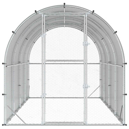 vidaXL Chicken Coop Silver 400 x 200 x 200 cm Galvanised Steel