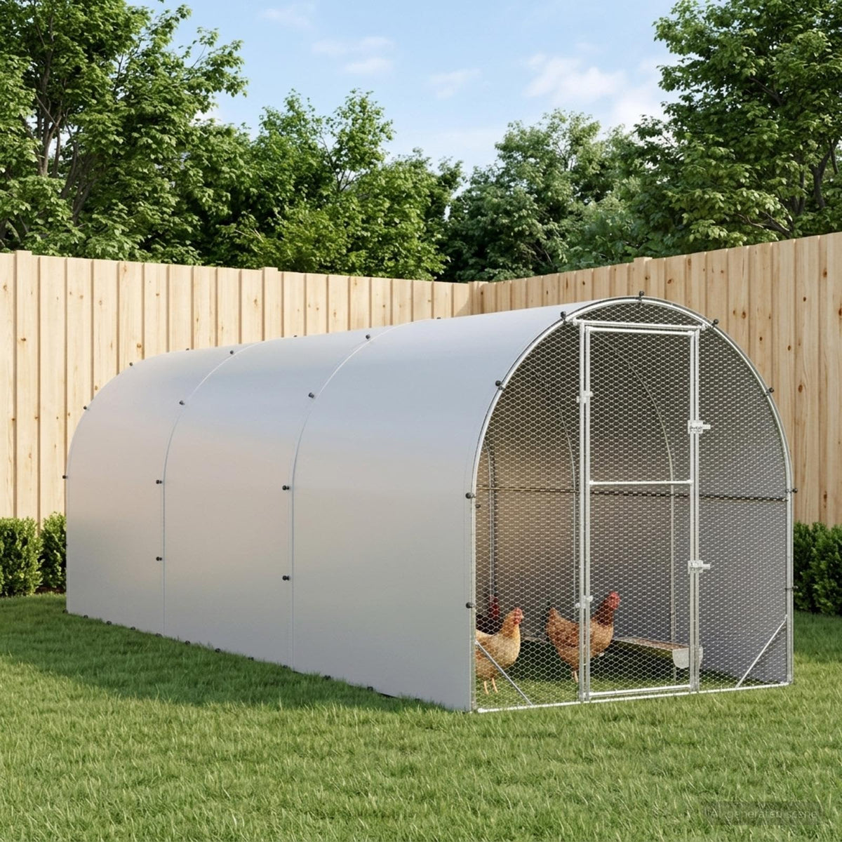 vidaXL Chicken Coop Silver 600 x 200 x 200 cm Galvanised Steel
