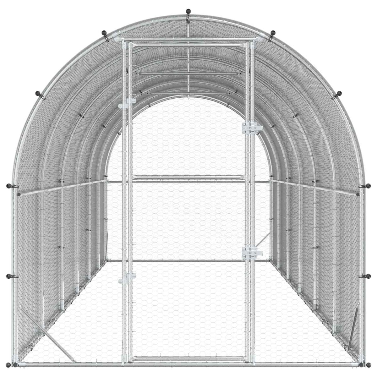 vidaXL Chicken Coop Silver 600 x 200 x 200 cm Galvanised Steel
