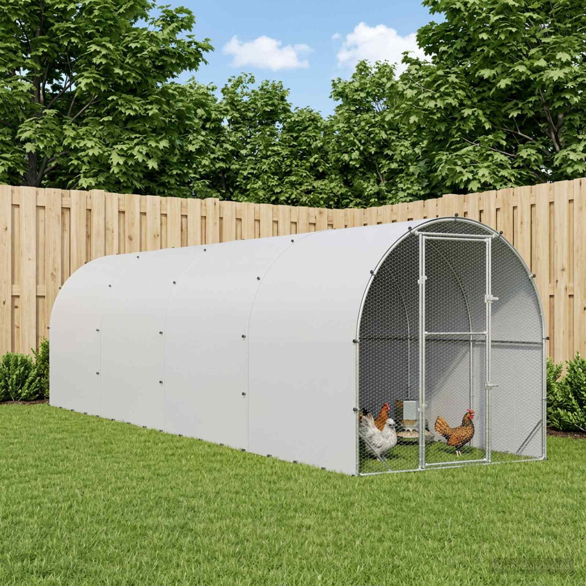 vidaXL Chicken Coop Silver 800 x 200 x 200 cm Galvanised Steel