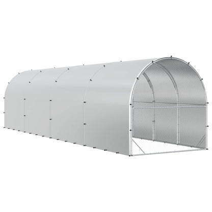 vidaXL Chicken Coop Silver 800 x 200 x 200 cm Galvanised Steel