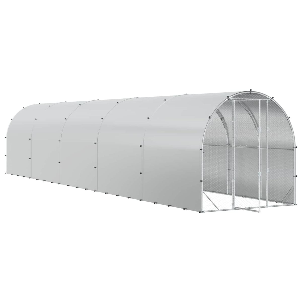 vidaXL Chicken Coop Silver 1000 x 200 x 200 cm Galvanised Steel