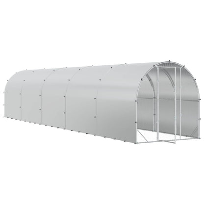 vidaXL Chicken Coop Silver 1000 x 200 x 200 cm Galvanised Steel