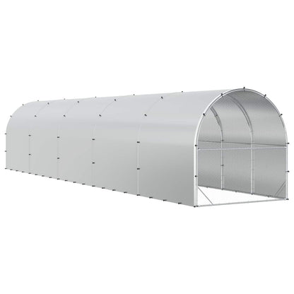 vidaXL Chicken Coop Silver 1000 x 200 x 200 cm Galvanised Steel