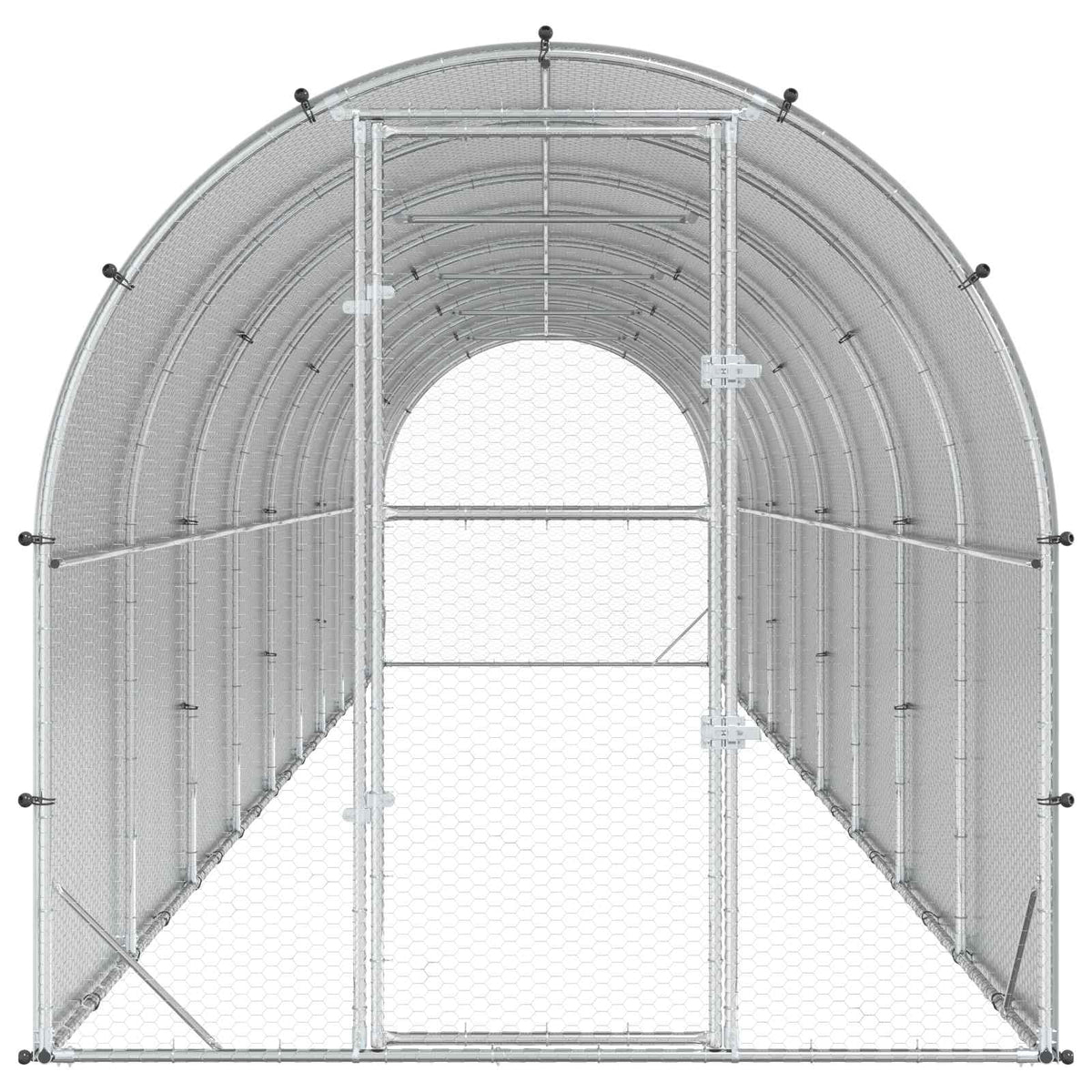 vidaXL Chicken Coop Silver 1000 x 200 x 200 cm Galvanised Steel