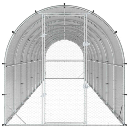 vidaXL Chicken Coop Silver 1000 x 200 x 200 cm Galvanised Steel