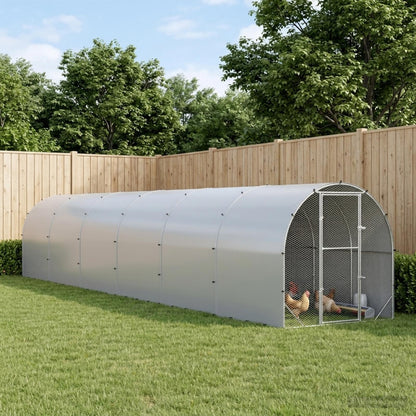 vidaXL Chicken Coop Silver 1200 x 200 x 200 cm Galvanised Steel