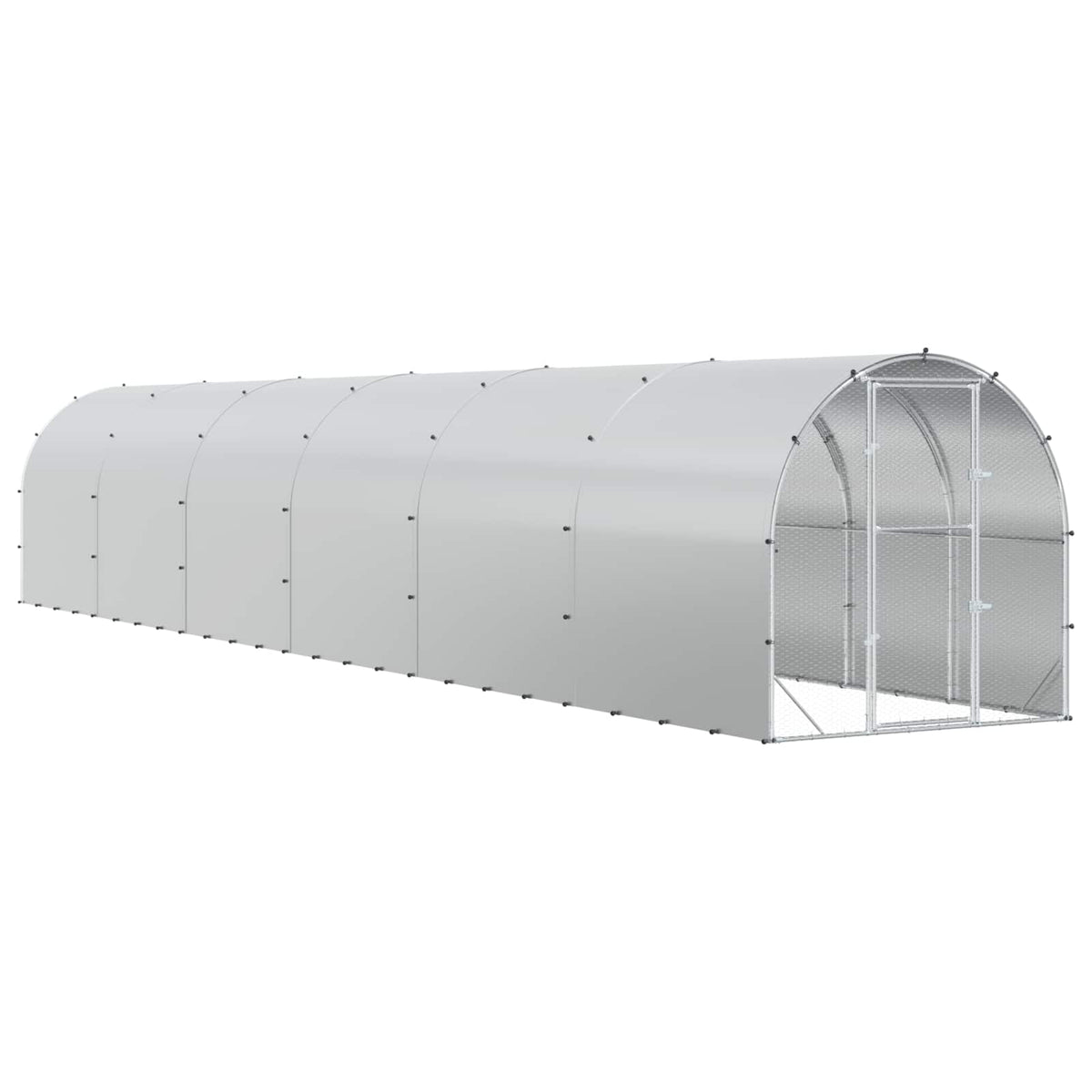 vidaXL Chicken Coop Silver 1200 x 200 x 200 cm Galvanised Steel