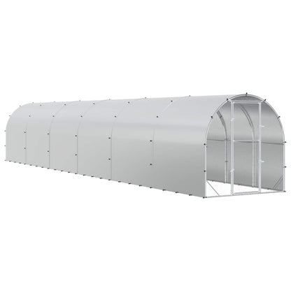 vidaXL Chicken Coop Silver 1200 x 200 x 200 cm Galvanised Steel