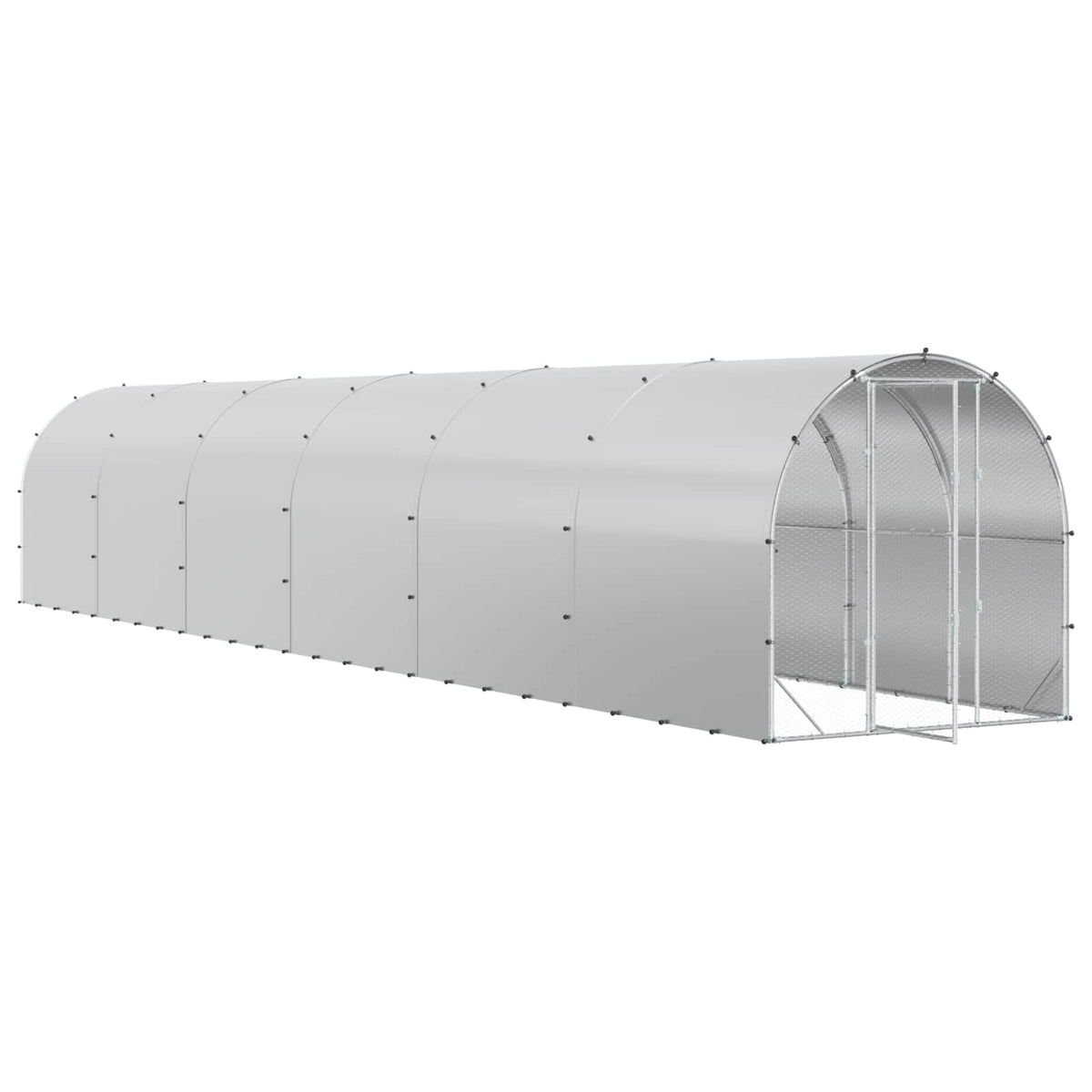 vidaXL Chicken Coop Silver 1200 x 200 x 200 cm Galvanised Steel