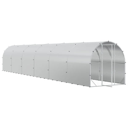 vidaXL Chicken Coop Silver 1200 x 200 x 200 cm Galvanised Steel
