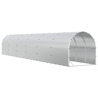 vidaXL Chicken Coop Silver 1200 x 200 x 200 cm Galvanised Steel
