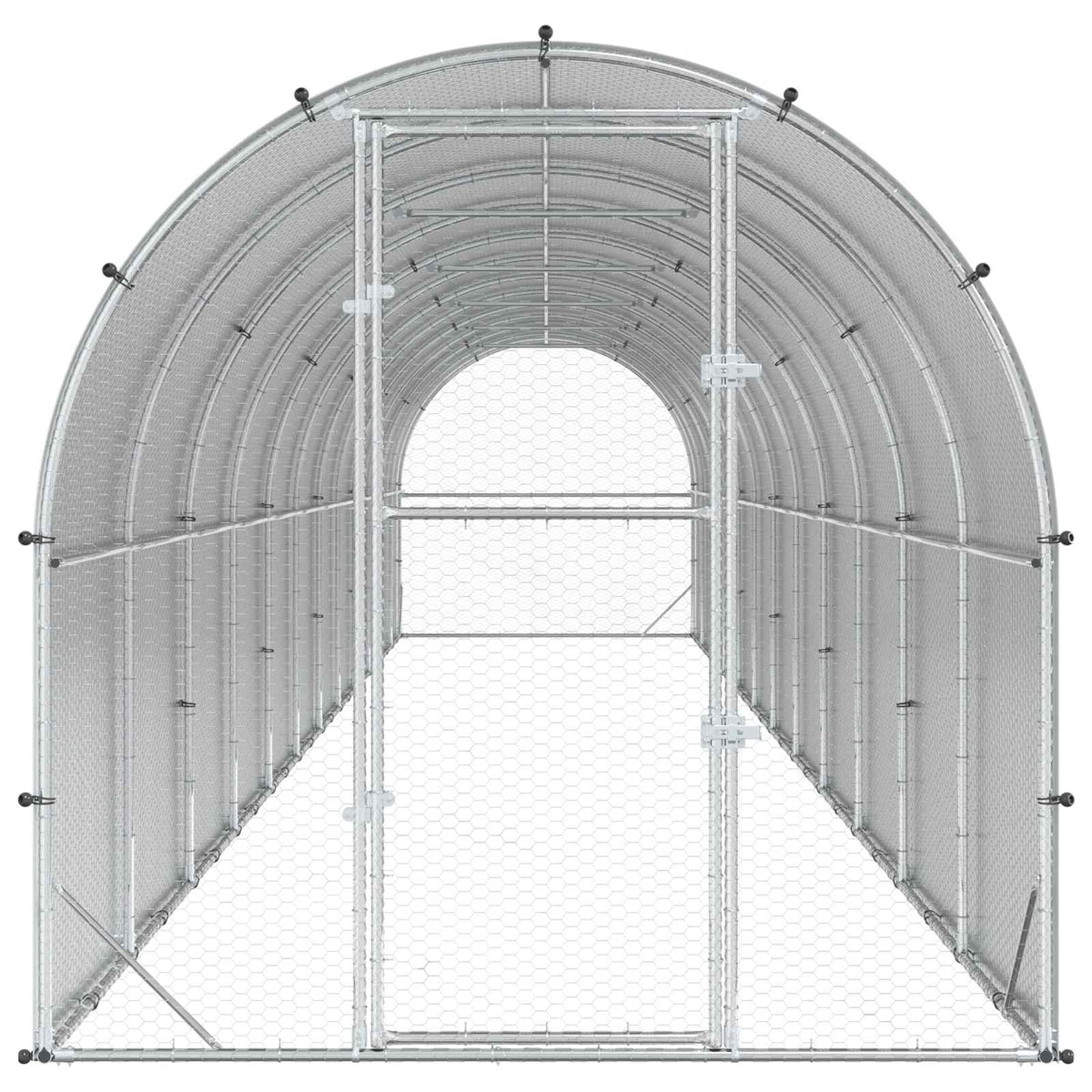 vidaXL Chicken Coop Silver 1200 x 200 x 200 cm Galvanised Steel