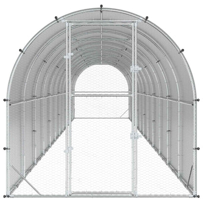 vidaXL Chicken Coop Silver 1200 x 200 x 200 cm Galvanised Steel