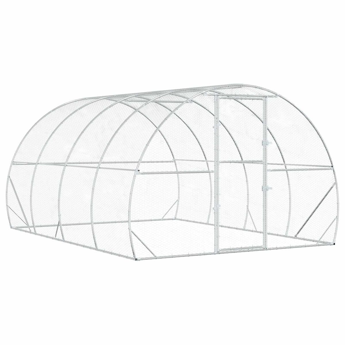 vidaXL Chicken Coop Silver 400 x 300 x 200 cm Galvanised Steel