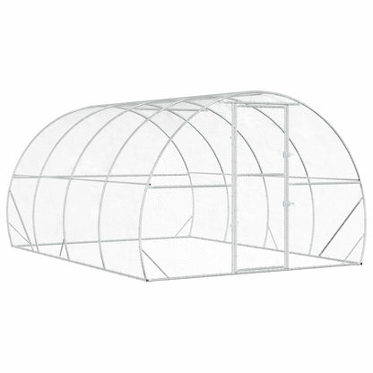 vidaXL Chicken Coop Silver 400 x 300 x 200 cm Galvanised Steel
