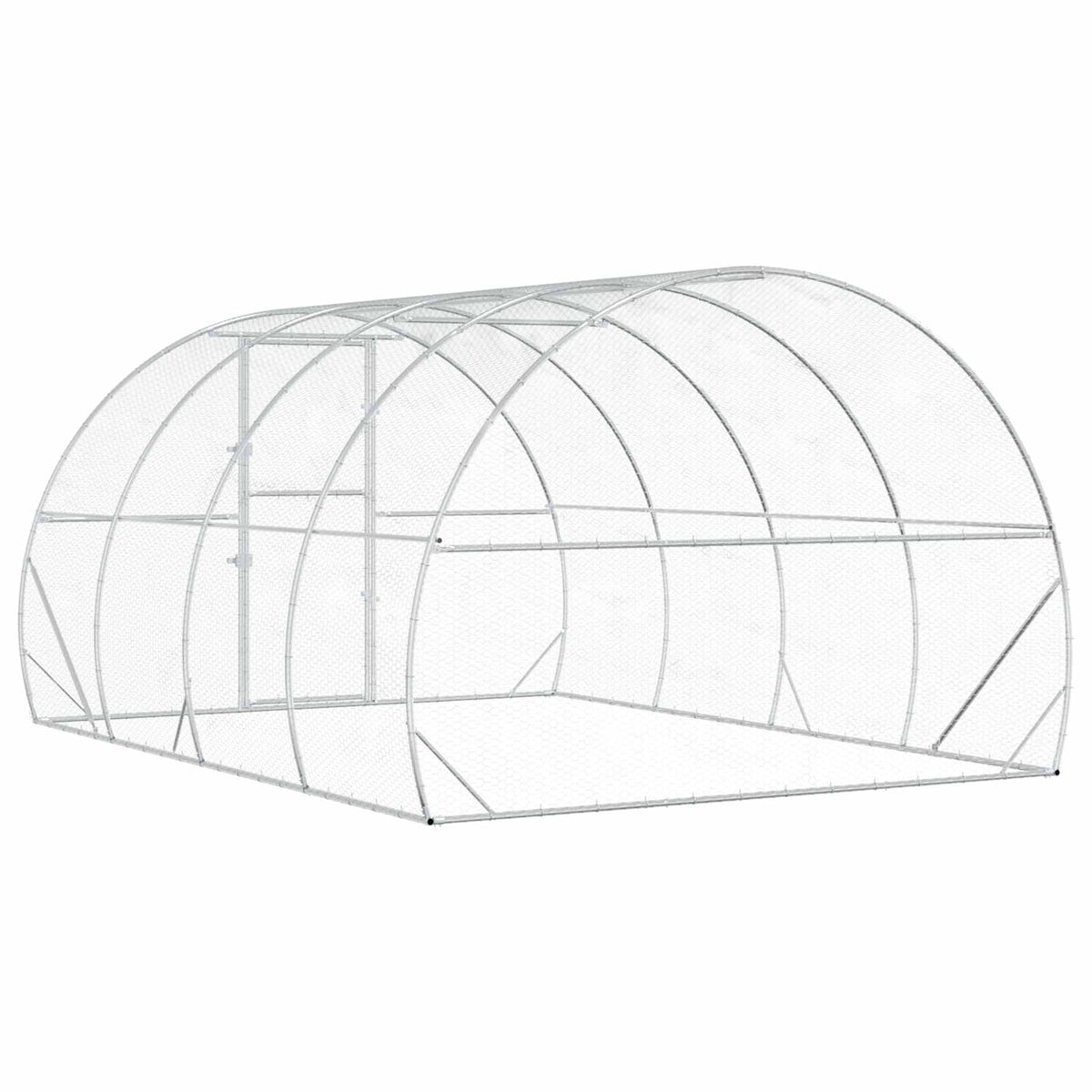 vidaXL Chicken Coop Silver 400 x 300 x 200 cm Galvanised Steel