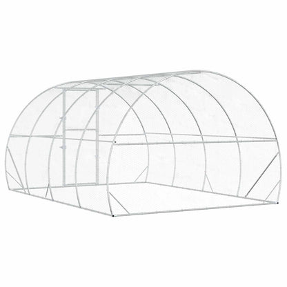 vidaXL Chicken Coop Silver 400 x 300 x 200 cm Galvanised Steel