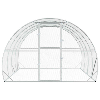 vidaXL Chicken Coop Silver 400 x 300 x 200 cm Galvanised Steel