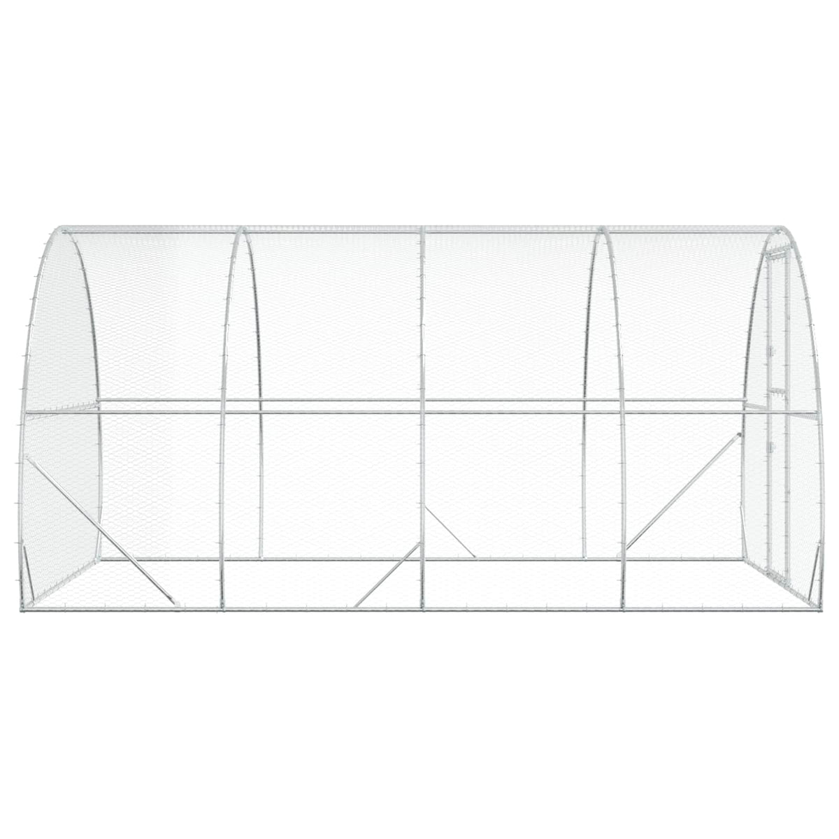 vidaXL Chicken Coop Silver 400 x 300 x 200 cm Galvanised Steel