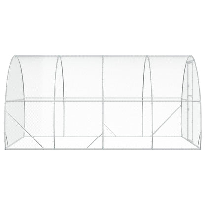 vidaXL Chicken Coop Silver 400 x 300 x 200 cm Galvanised Steel