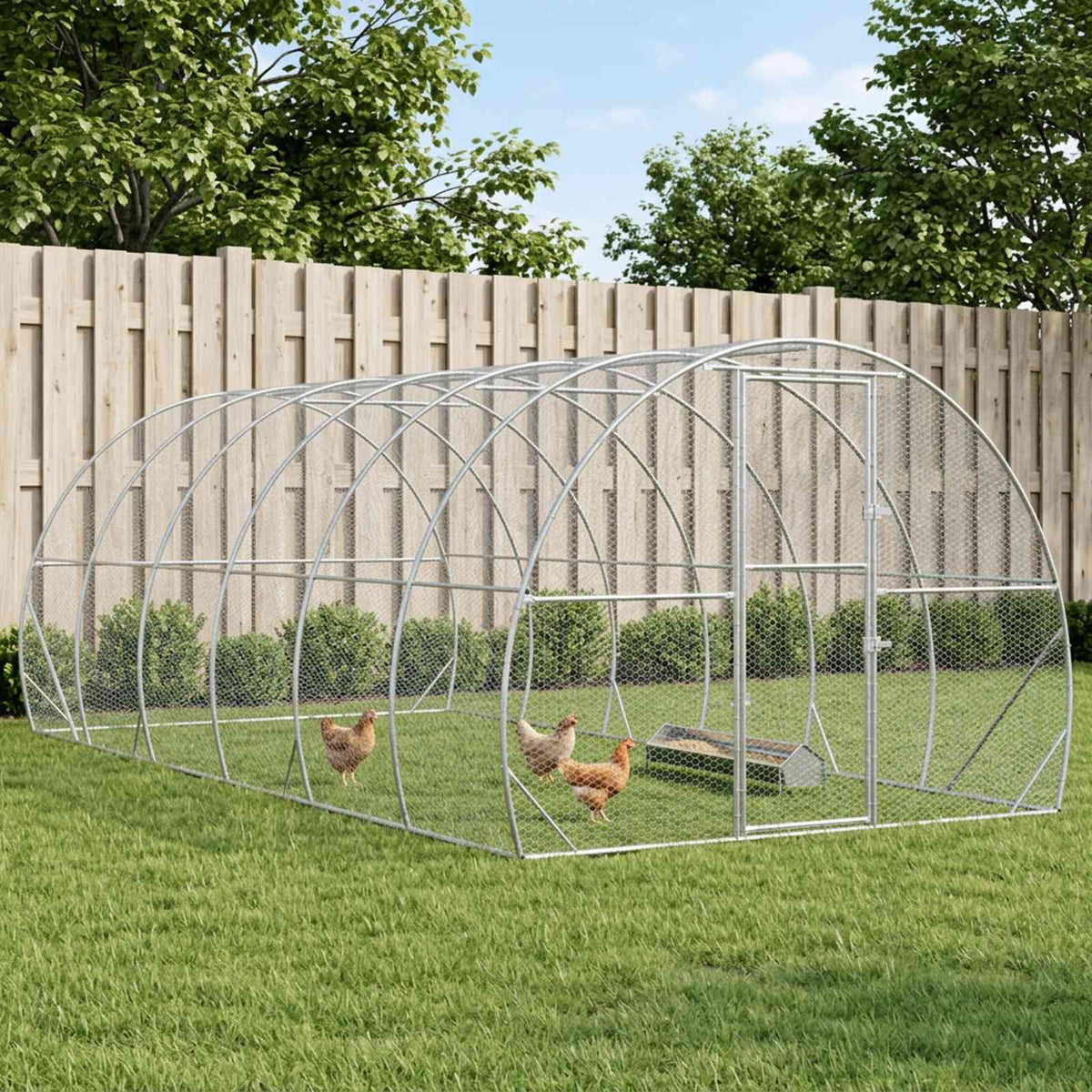 vidaXL Chicken Coop Silver 600 x 300 x 200 cm Galvanised Steel