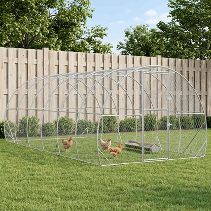 vidaXL Chicken Coop Silver 600 x 300 x 200 cm Galvanised Steel