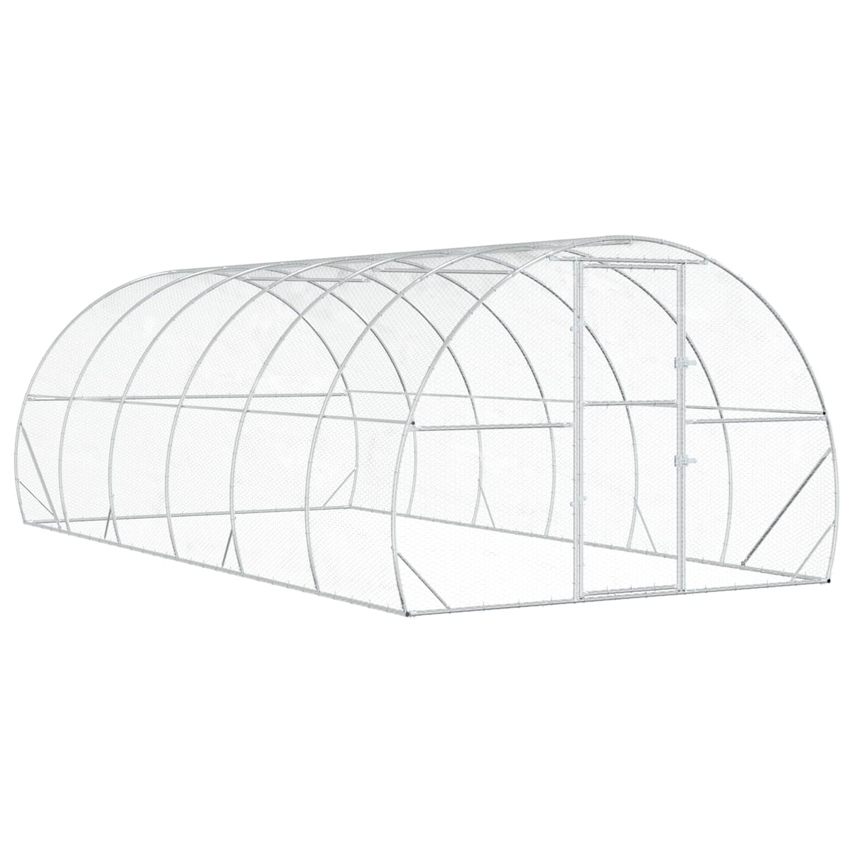 vidaXL Chicken Coop Silver 600 x 300 x 200 cm Galvanised Steel