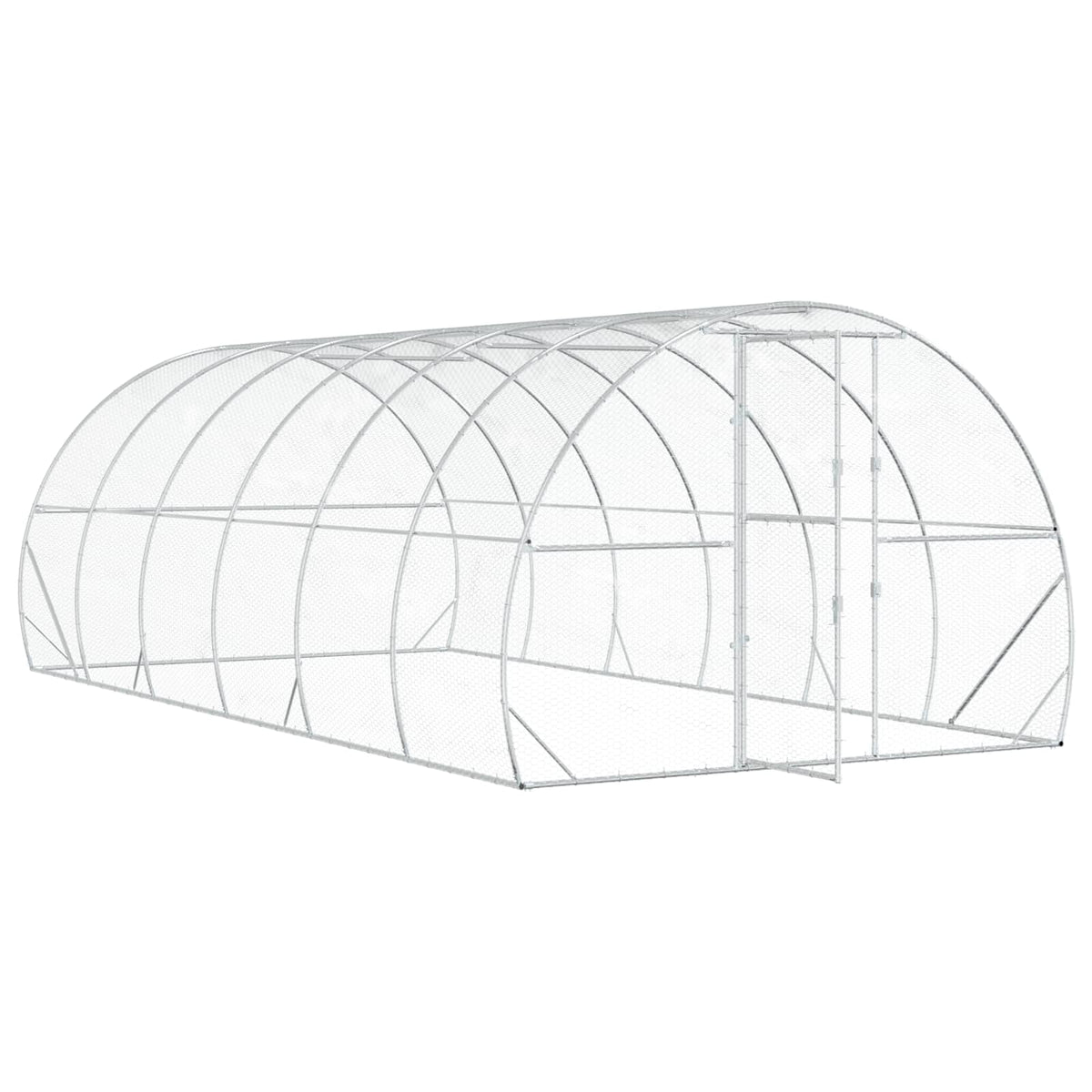 vidaXL Chicken Coop Silver 600 x 300 x 200 cm Galvanised Steel