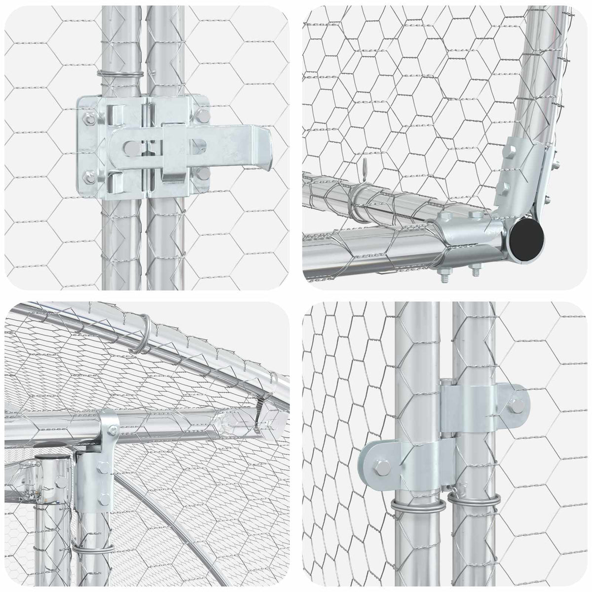 vidaXL Chicken Coop Silver 800 x 300 x 200 cm Galvanised Steel