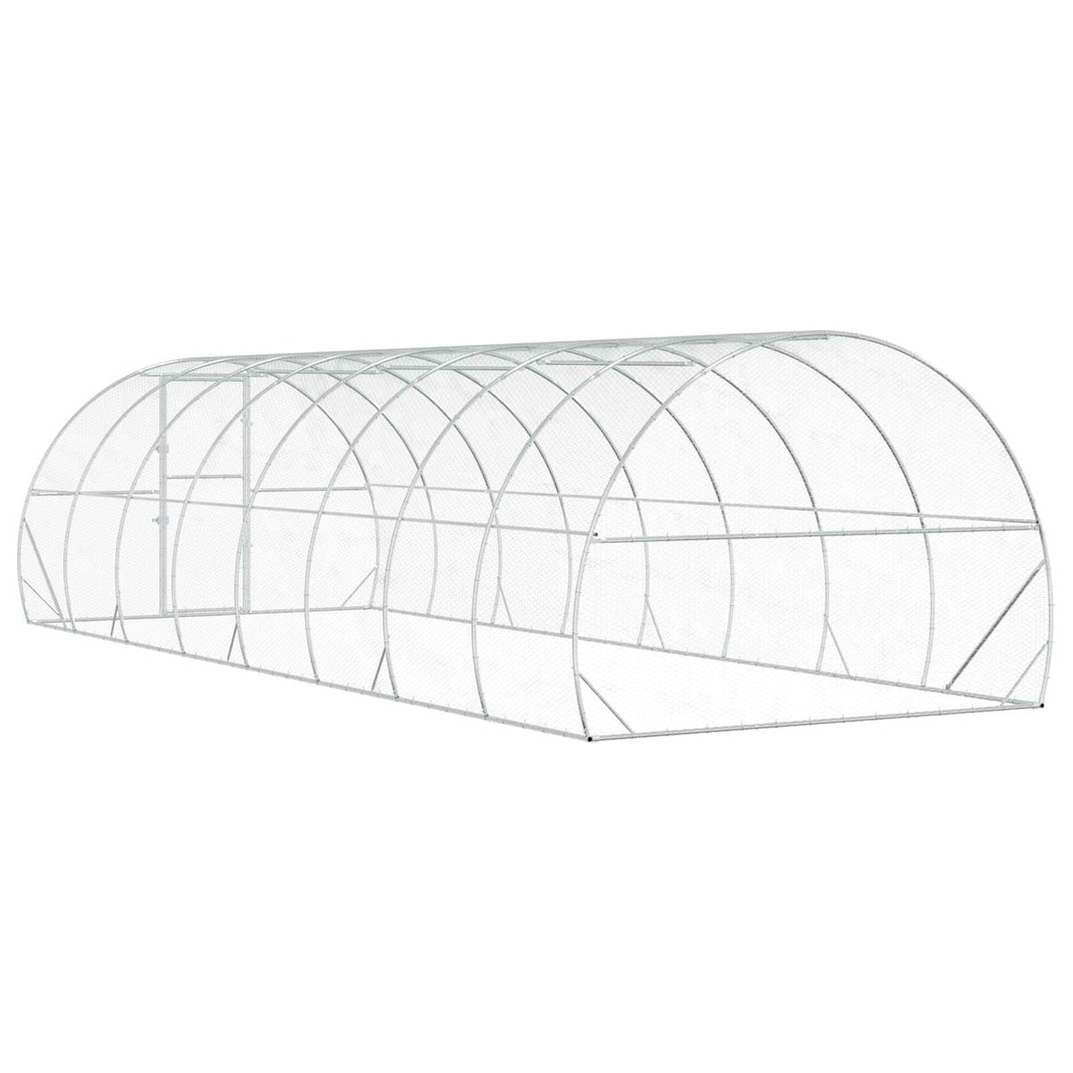 vidaXL Chicken Coop Silver 800 x 300 x 200 cm Galvanised Steel