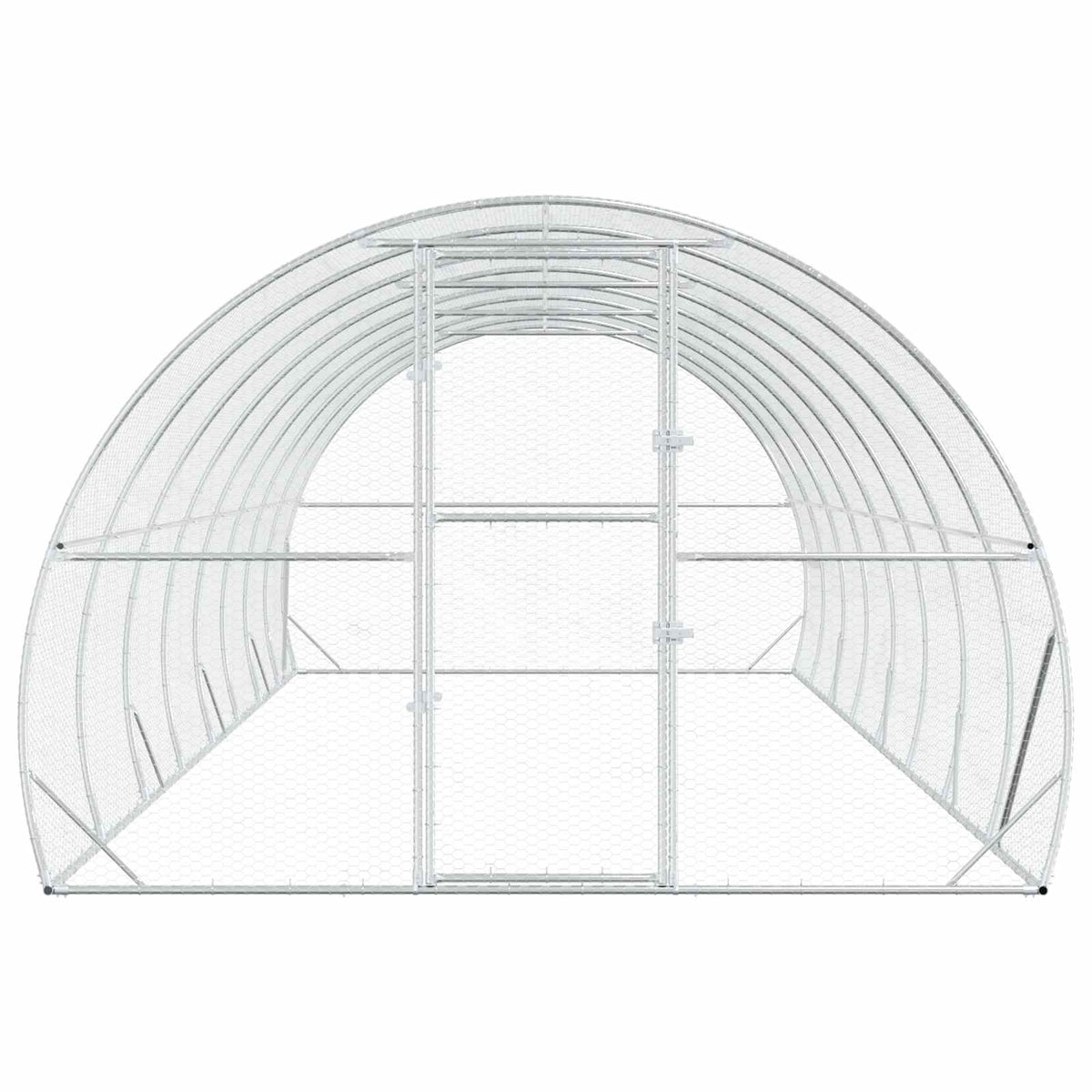 vidaXL Chicken Coop Silver 800 x 300 x 200 cm Galvanised Steel