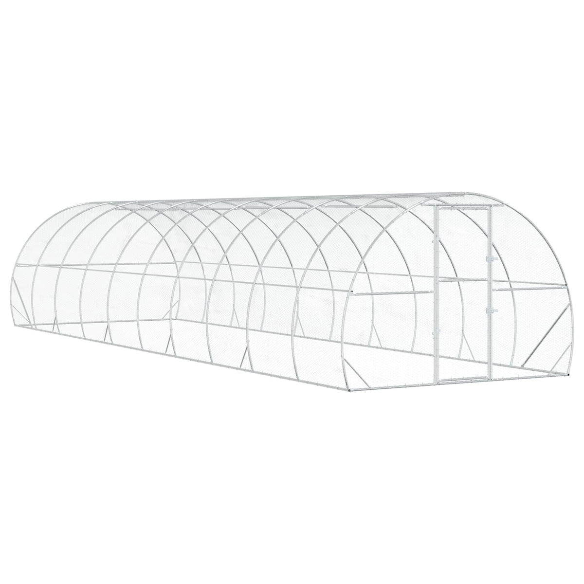 vidaXL Chicken Coop Silver 1000 x 300 x 200 cm Galvanised Steel