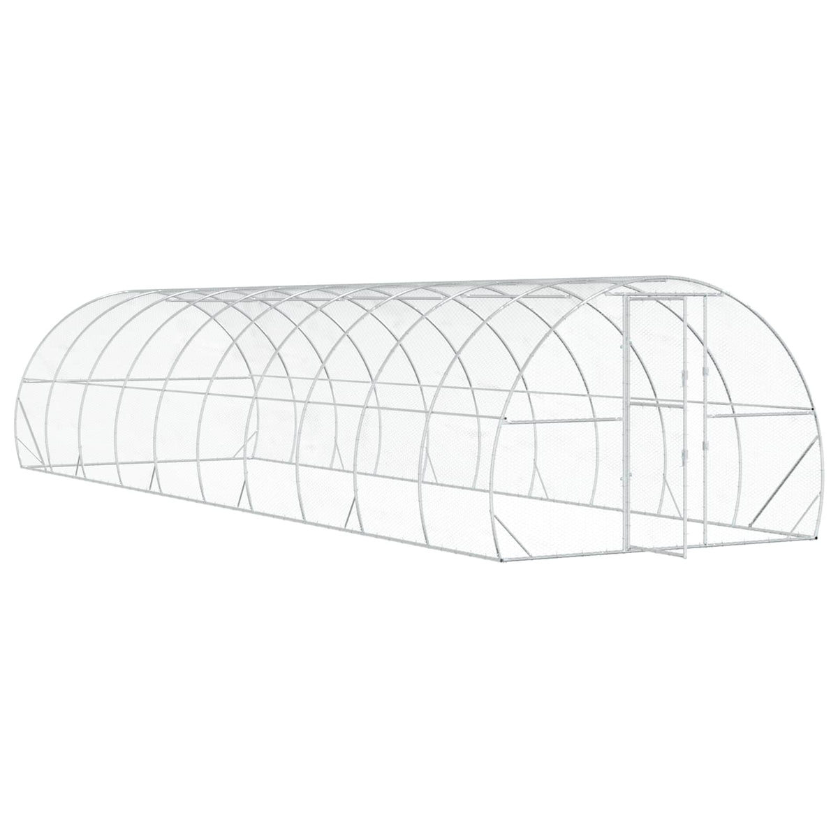 vidaXL Chicken Coop Silver 1000 x 300 x 200 cm Galvanised Steel