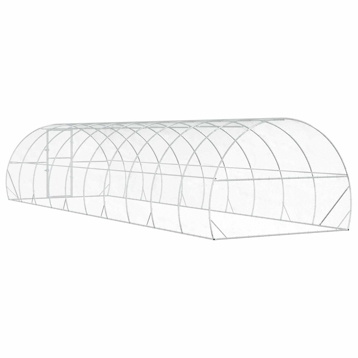 vidaXL Chicken Coop Silver 1000 x 300 x 200 cm Galvanised Steel