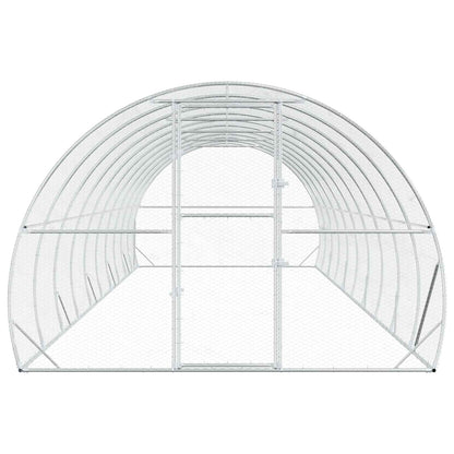 vidaXL Chicken Coop Silver 1000 x 300 x 200 cm Galvanised Steel