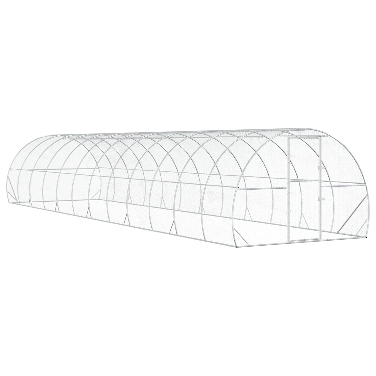 vidaXL Chicken Coop Silver 1200 x 300 x 200 cm Galvanised Steel