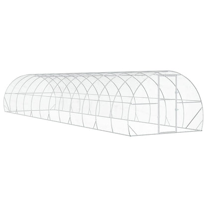 vidaXL Chicken Coop Silver 1200 x 300 x 200 cm Galvanised Steel