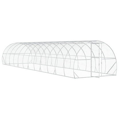 vidaXL Chicken Coop Silver 1200 x 300 x 200 cm Galvanised Steel