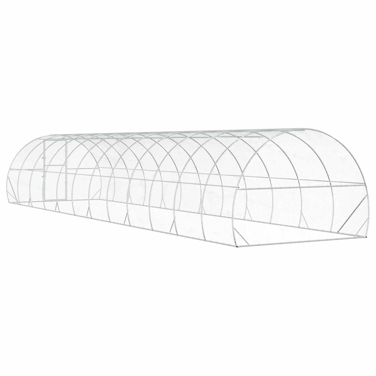 vidaXL Chicken Coop Silver 1200 x 300 x 200 cm Galvanised Steel