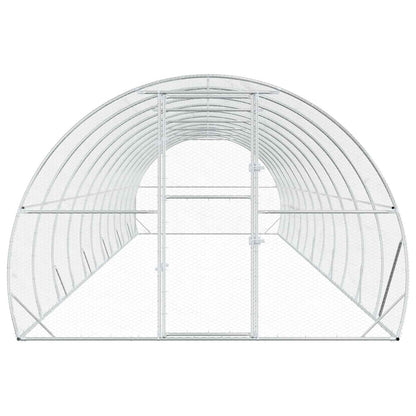 vidaXL Chicken Coop Silver 1200 x 300 x 200 cm Galvanised Steel