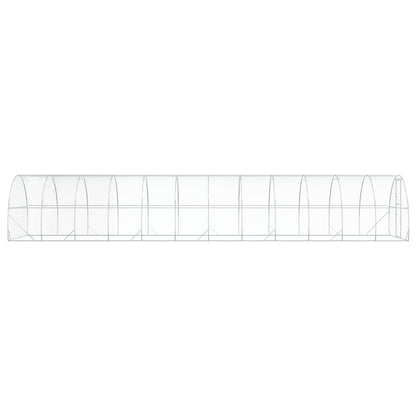 vidaXL Chicken Coop Silver 1200 x 300 x 200 cm Galvanised Steel