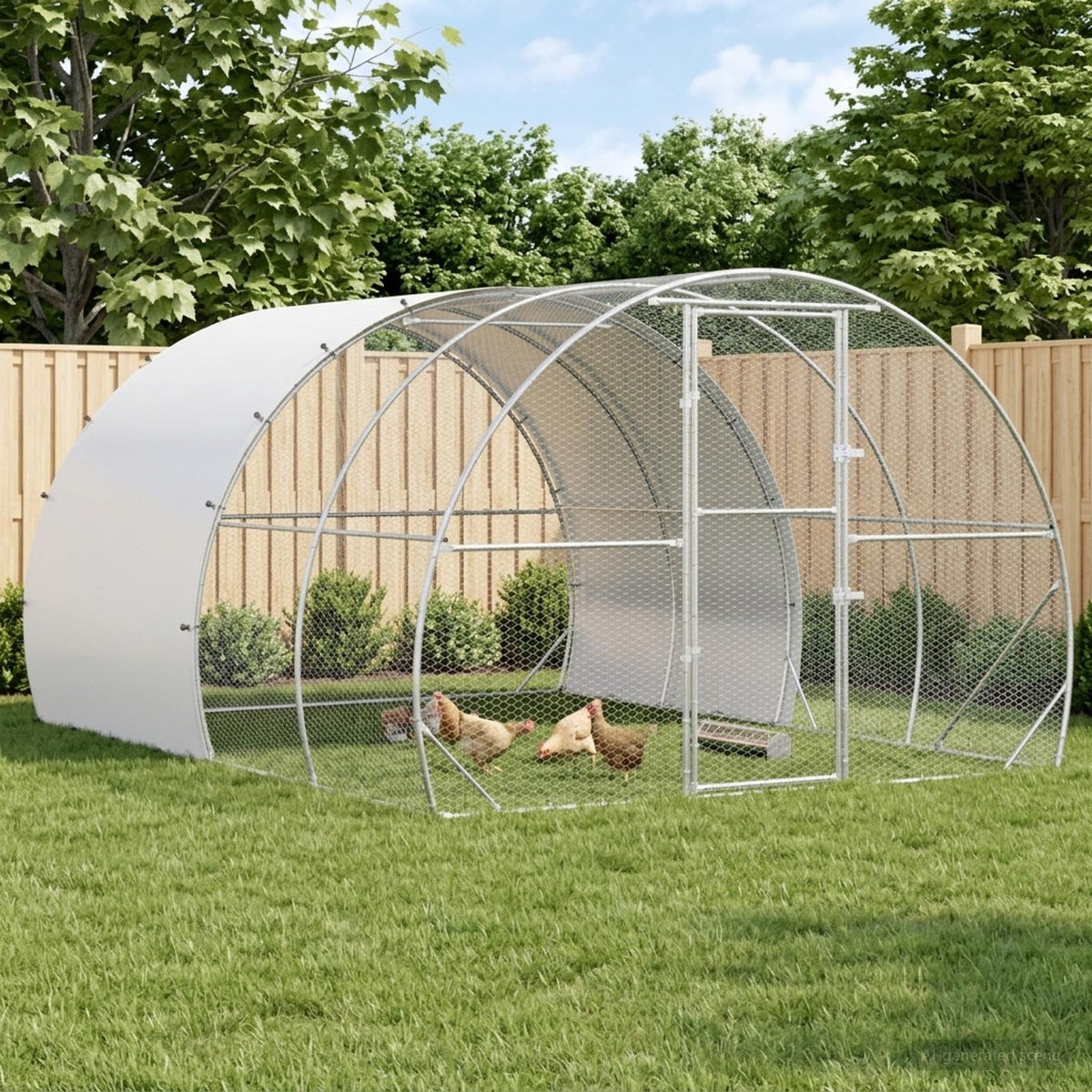 vidaXL Chicken Coop Silver 400 x 300 x 200 cm Galvanised Steel