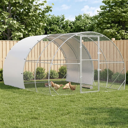vidaXL Chicken Coop Silver 400 x 300 x 200 cm Galvanised Steel