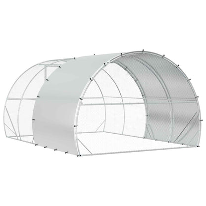 vidaXL Chicken Coop Silver 400 x 300 x 200 cm Galvanised Steel