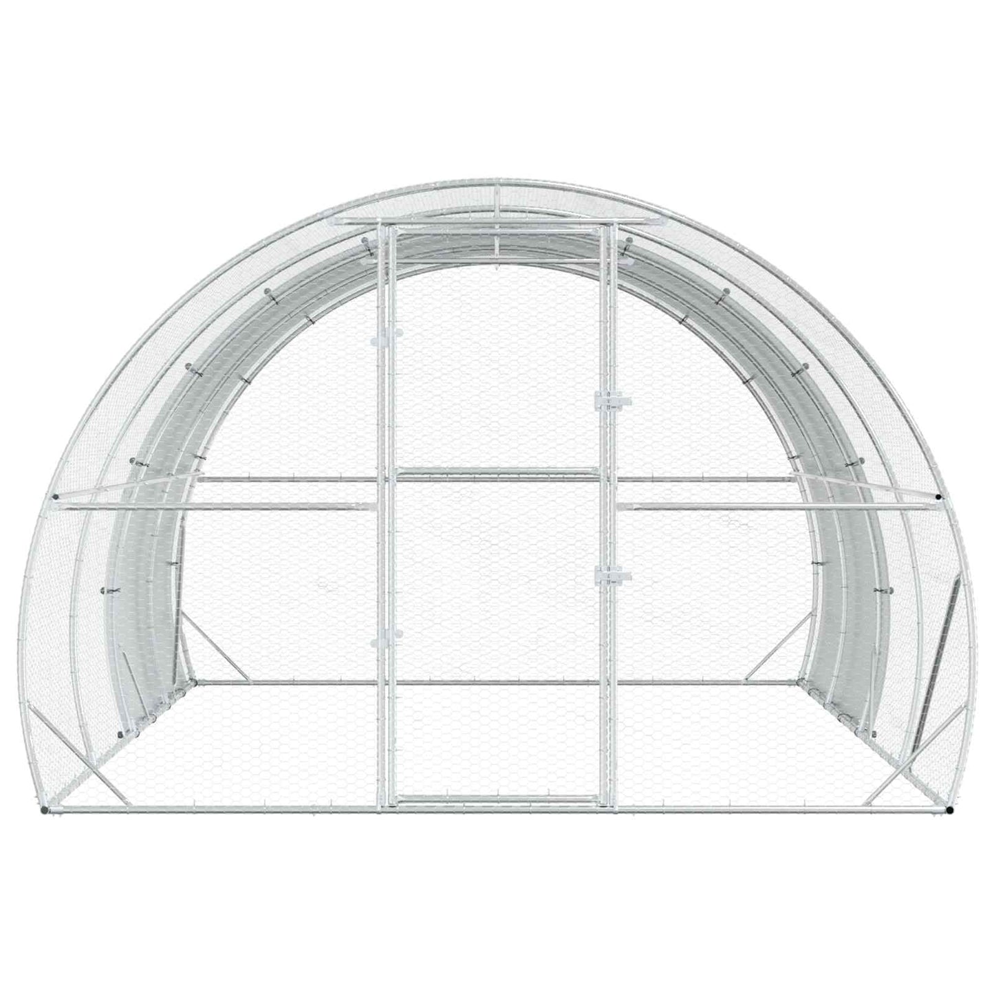 vidaXL Chicken Coop Silver 400 x 300 x 200 cm Galvanised Steel