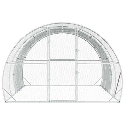 vidaXL Chicken Coop Silver 400 x 300 x 200 cm Galvanised Steel